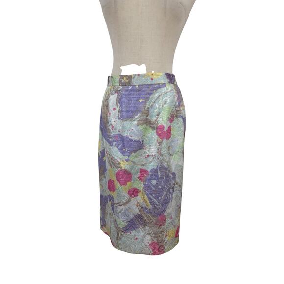 Vtg 80s Utah Tailoring Designer Skirt Suit Pastel Brocade Purple Business Event - Picture 6 of 16